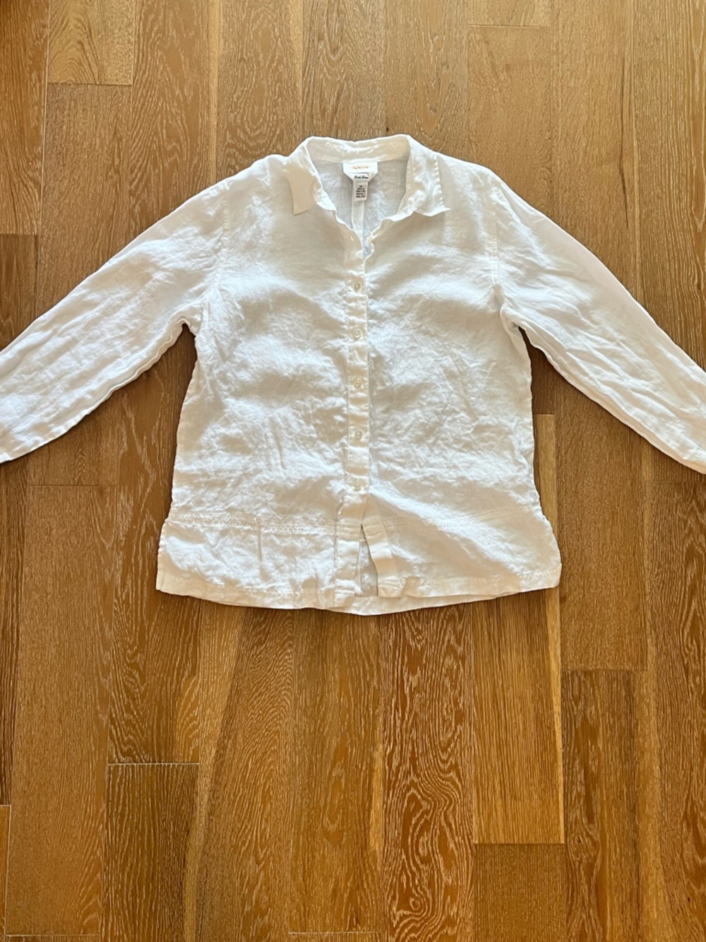 Talbots White Irish Linen Shirt 100% linen gently worn - Picture 7 of 11